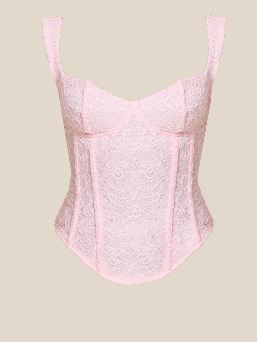 Women's Pink Lace Corset Mini Dress - Picture 5 of 6